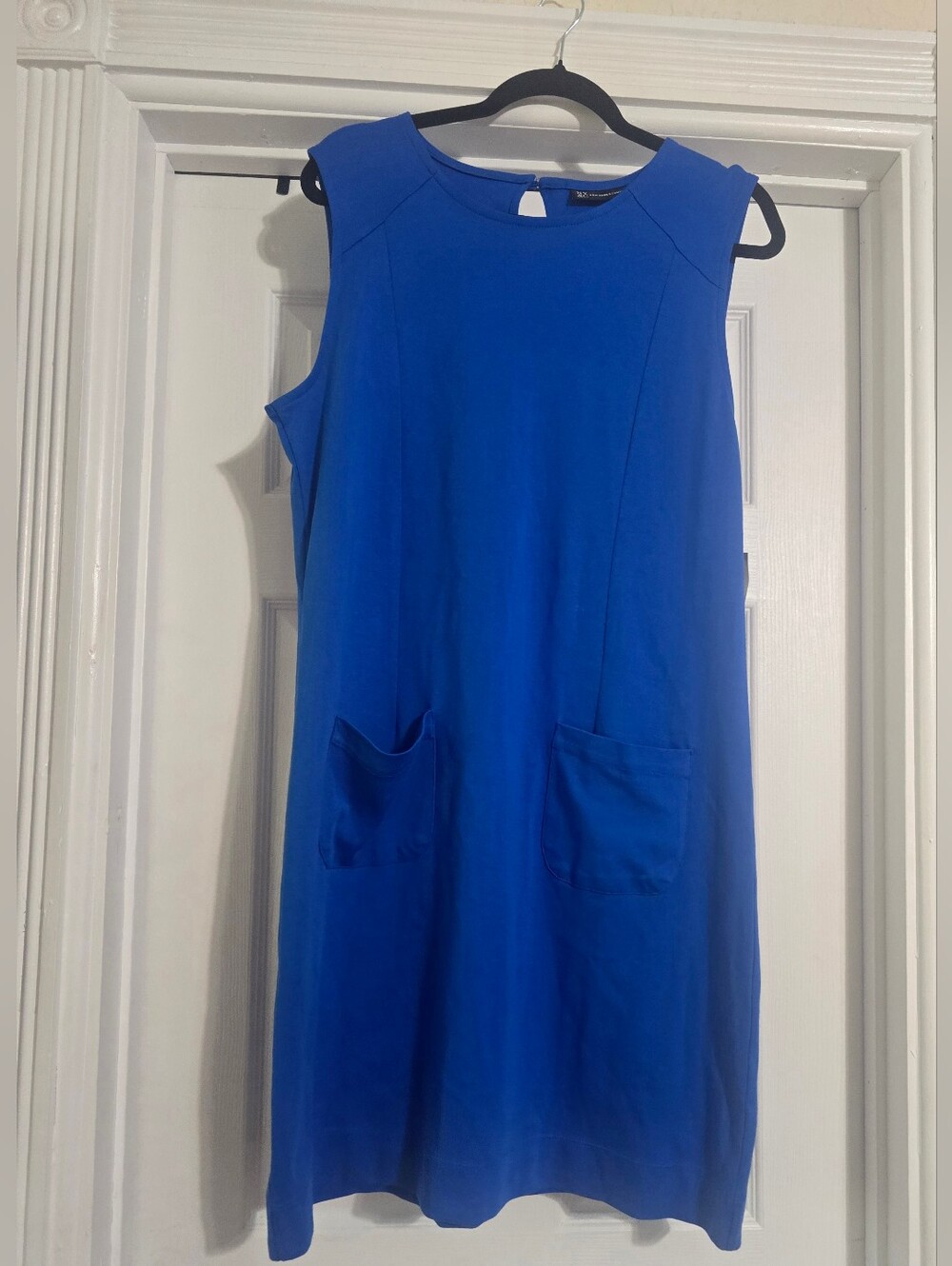 New York & Company Cobalt Blue Sleeveless Shift Dress with Pockets